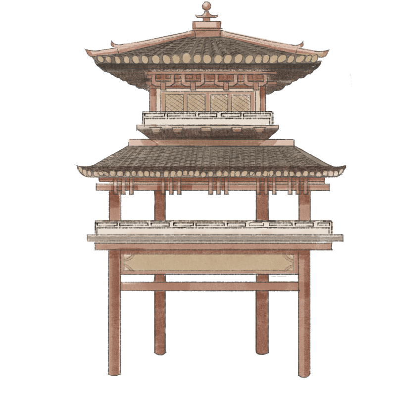 手绘中国风建筑