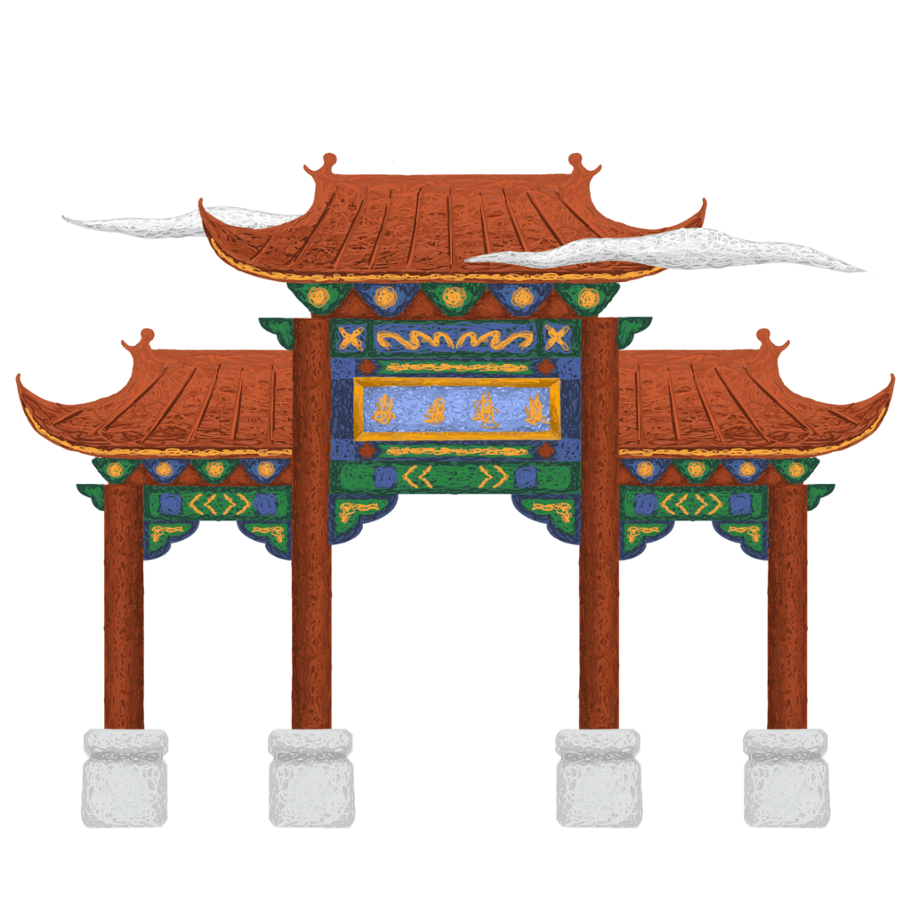 国潮中式建筑牌坊