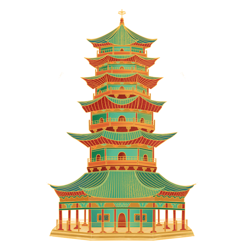 中式中国风塔楼建筑