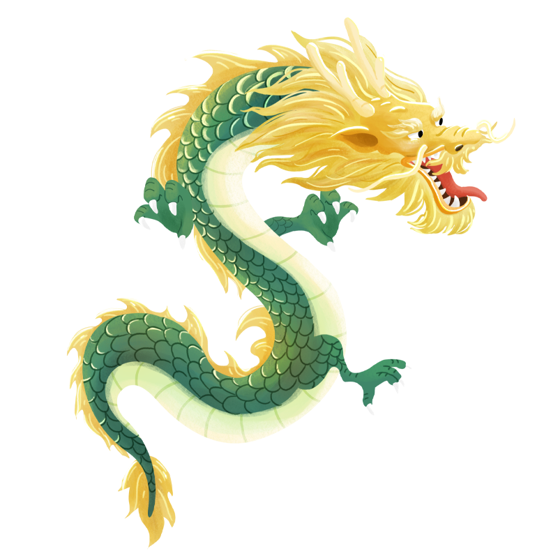 新春生肖龙元素插画
