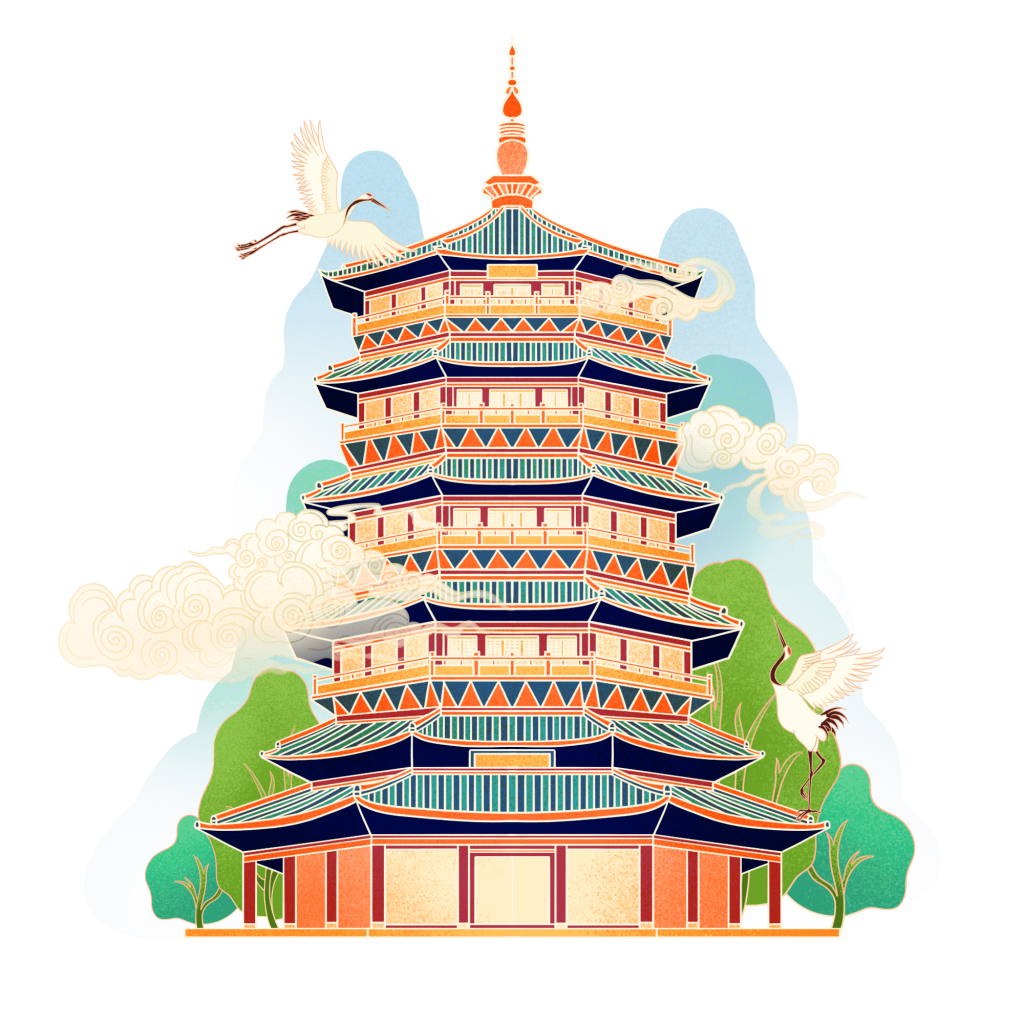 国潮古风建筑物