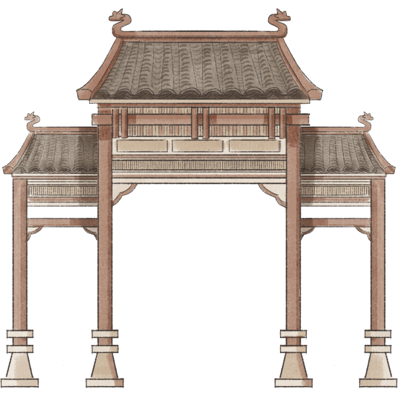 中国风建筑物门楼