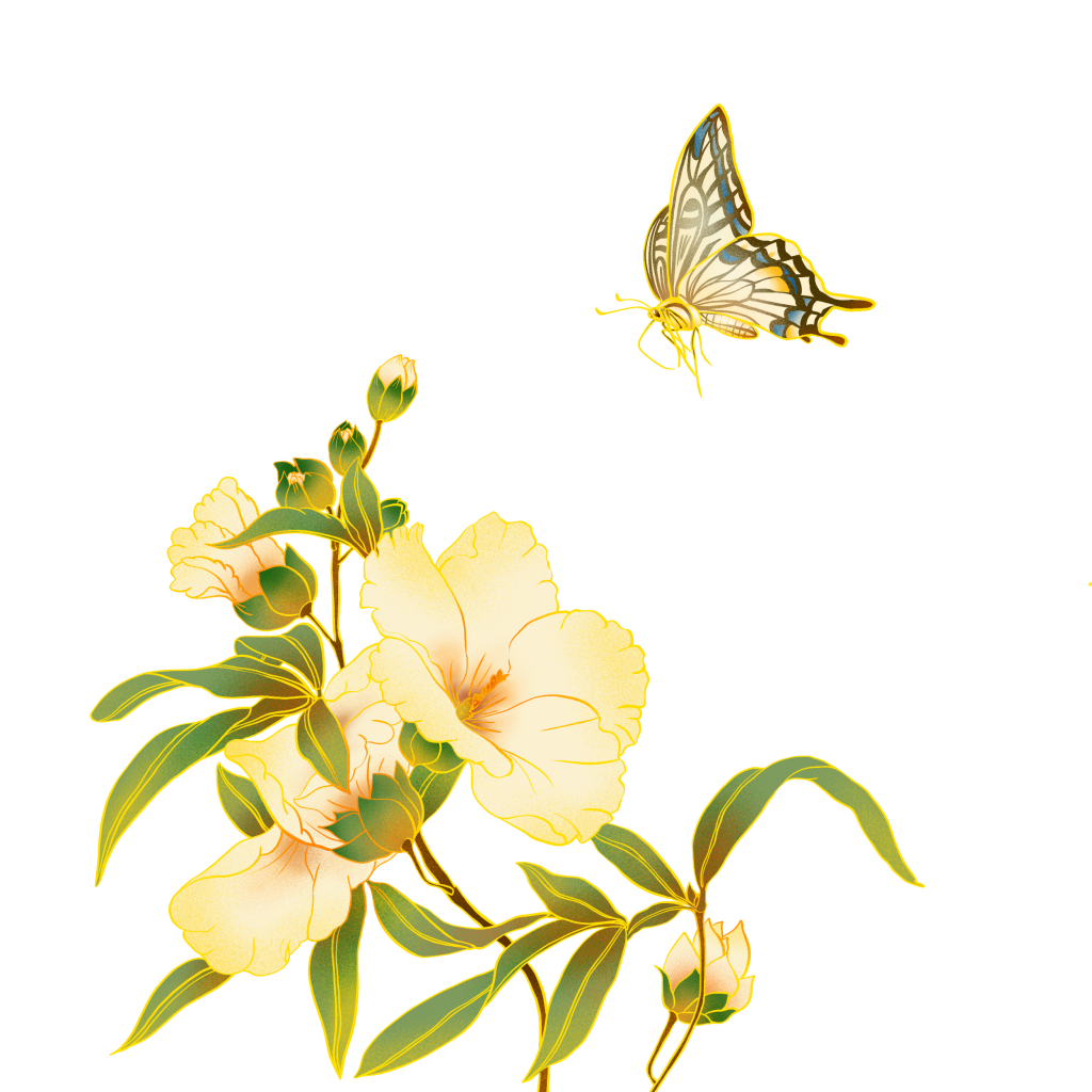 植物系列插画风花卉