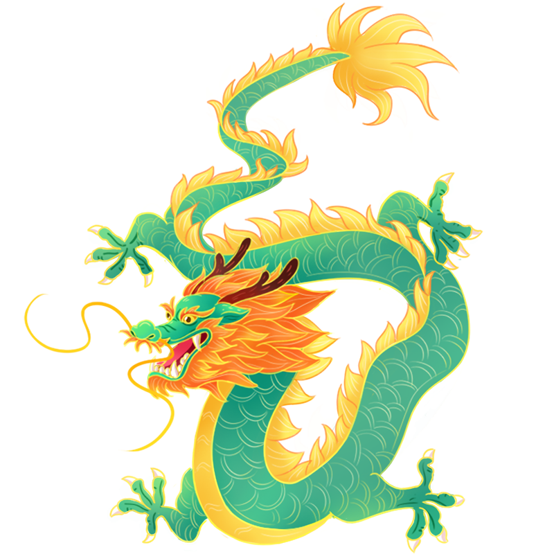 中国风中式传统龙插画
