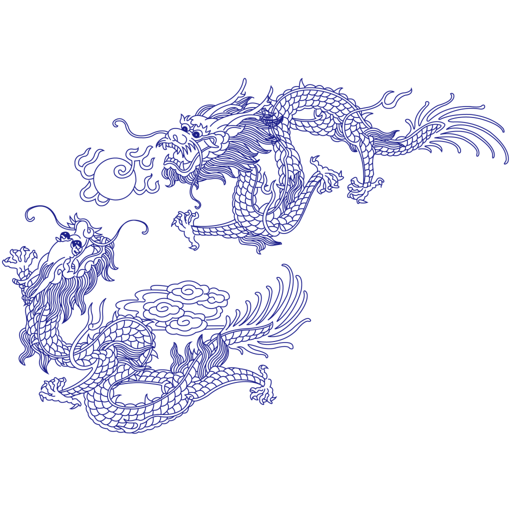 春节中国风龙元素插画
