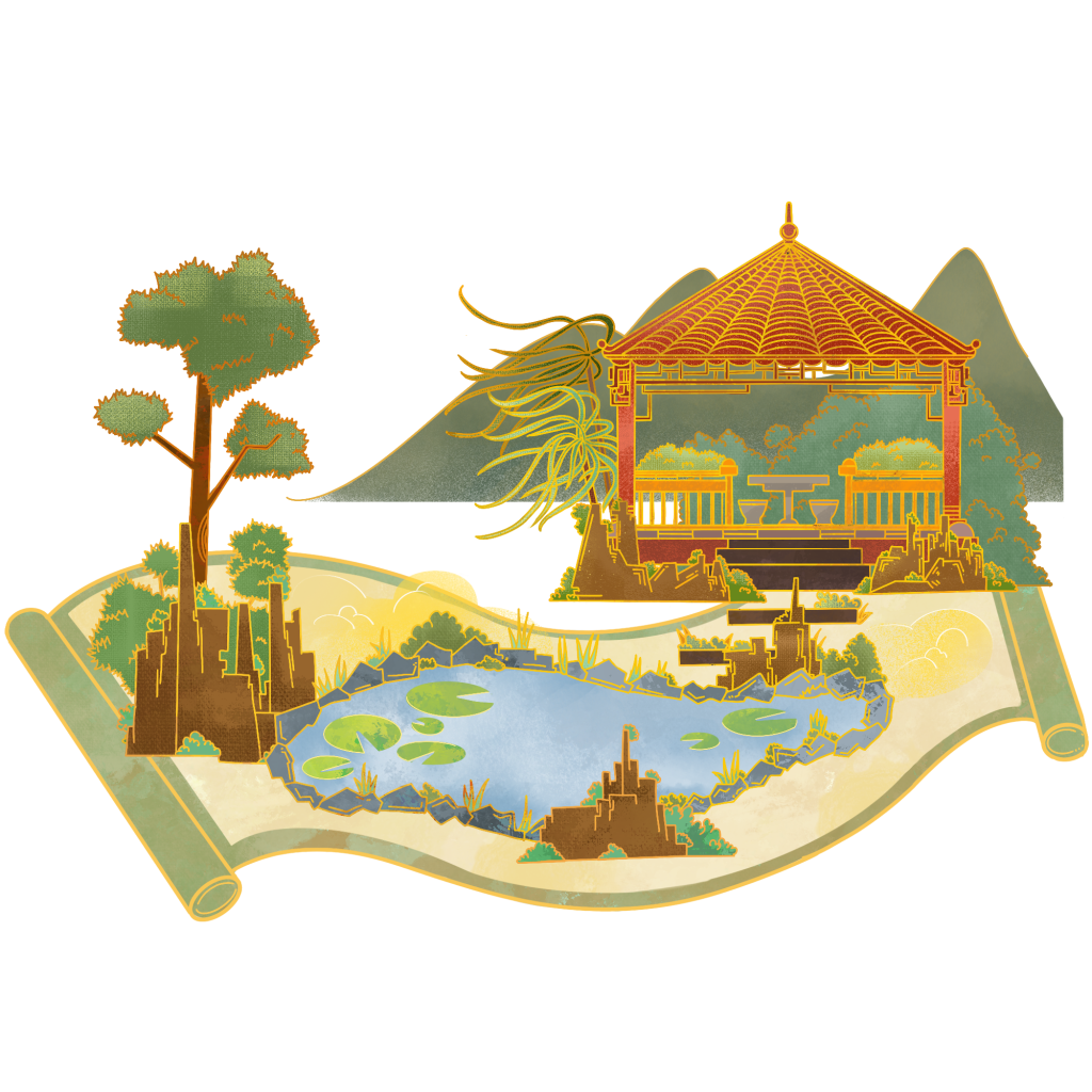 国潮风建筑画卷