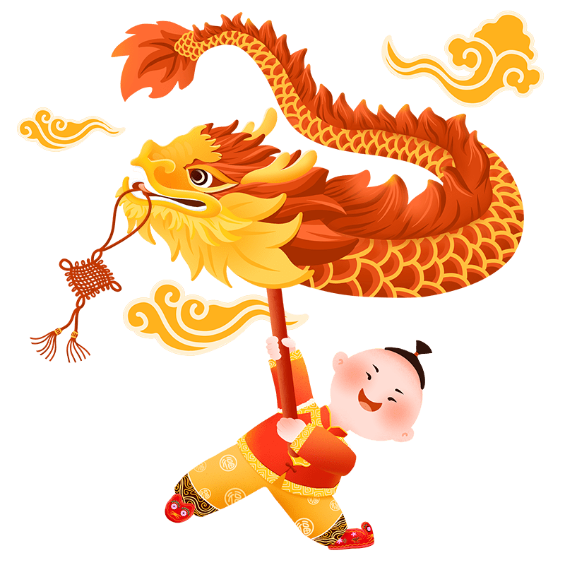 龙年中式中国风插画