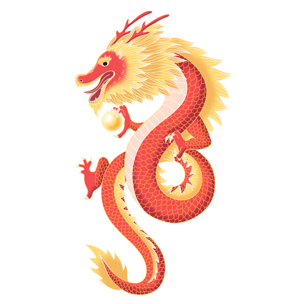 插画国风龙元素