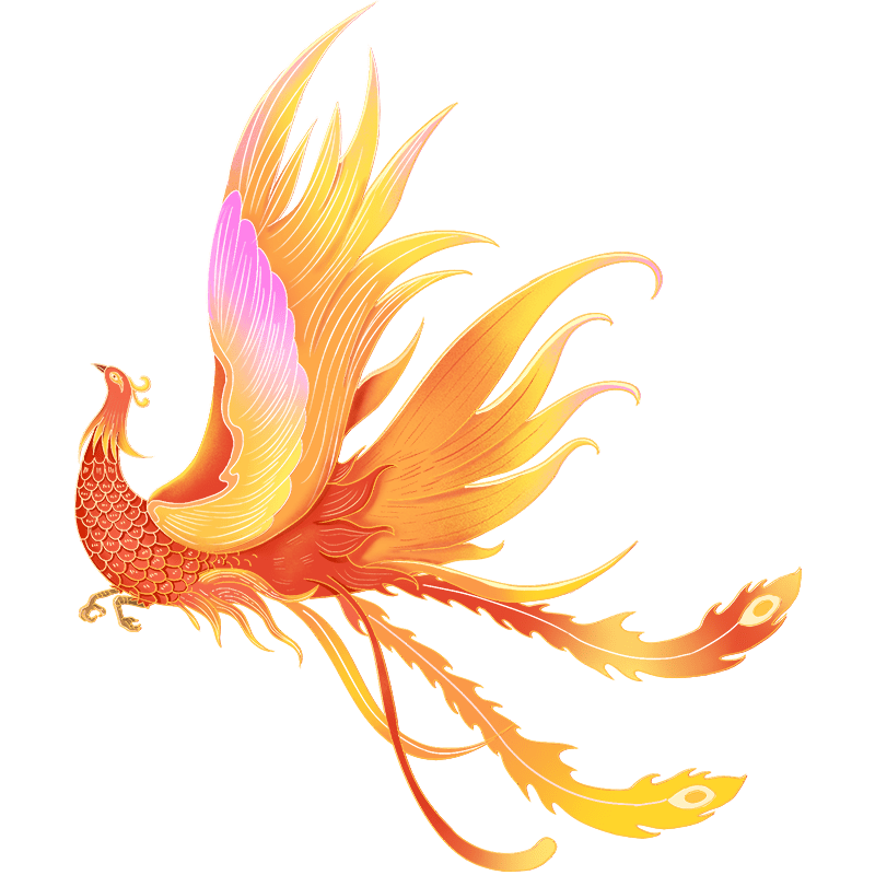 春节凤凰元素插画