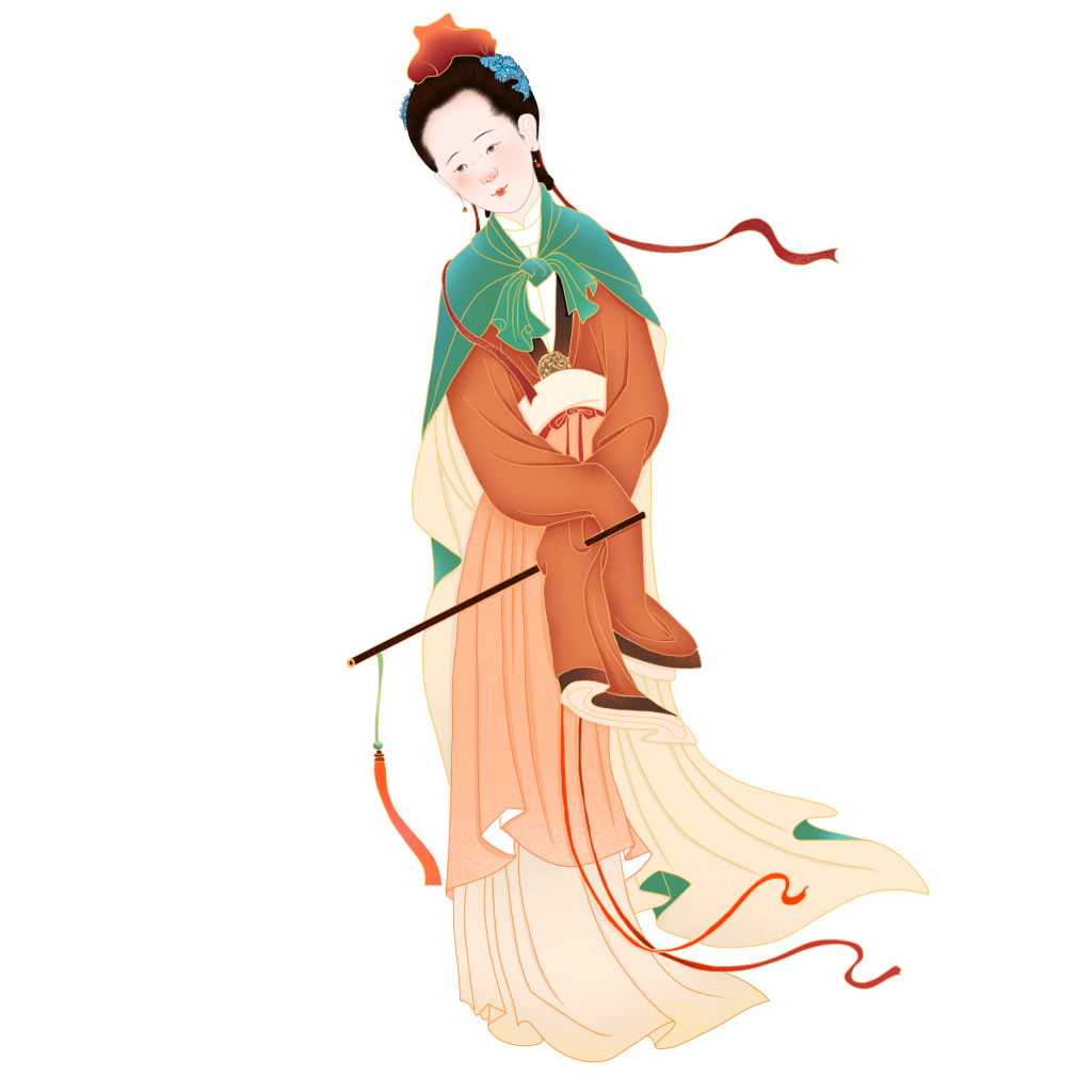 春节祥瑞中国风美女人物插画
