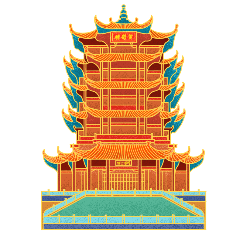 国潮风中国塔楼建筑