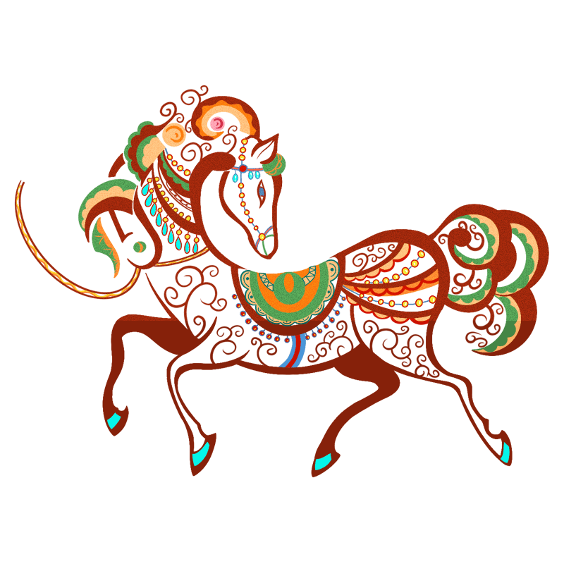 中国风骏马插画