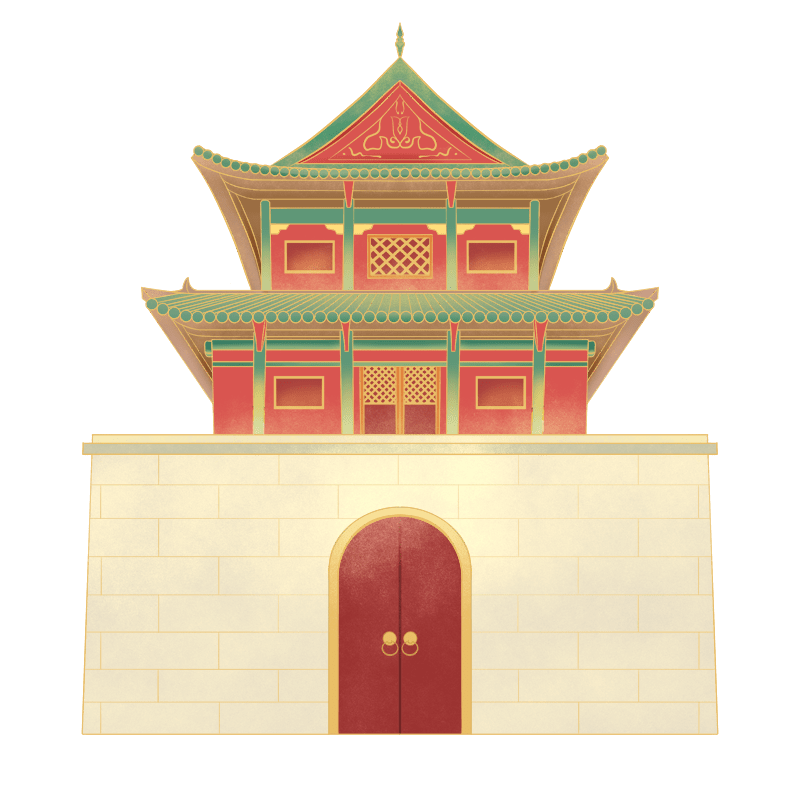 国潮城市建筑城门