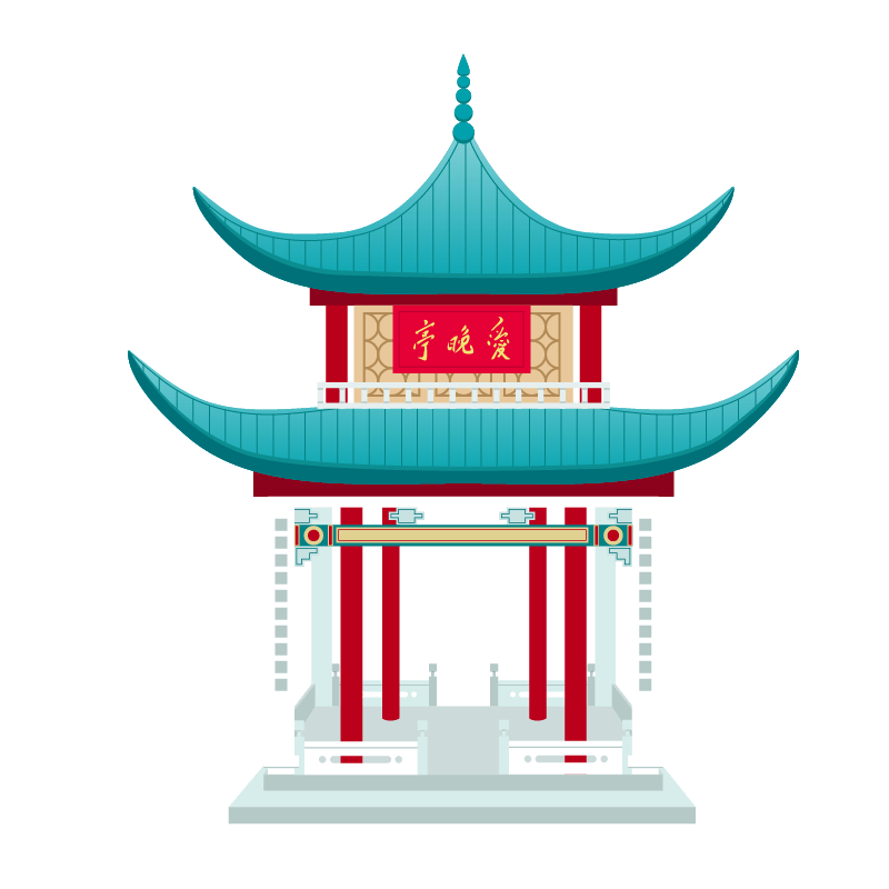 国潮风古建筑古亭
