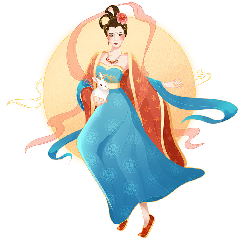 七夕节中国风插画织女