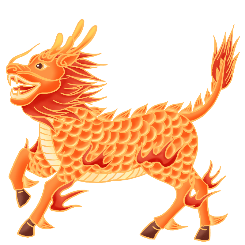 国潮麒麟插画