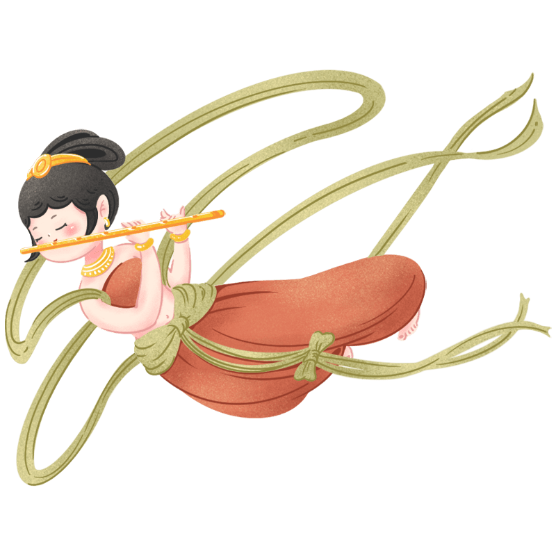 插画飞天仙女人物元素