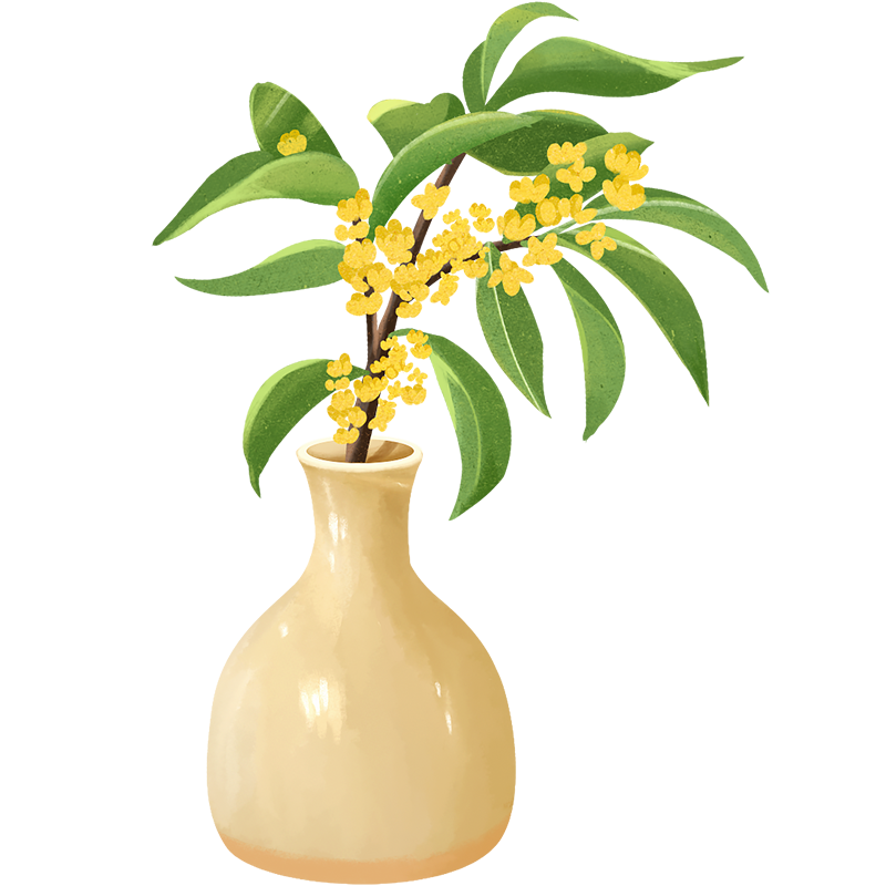 中国风金边插画-桂花