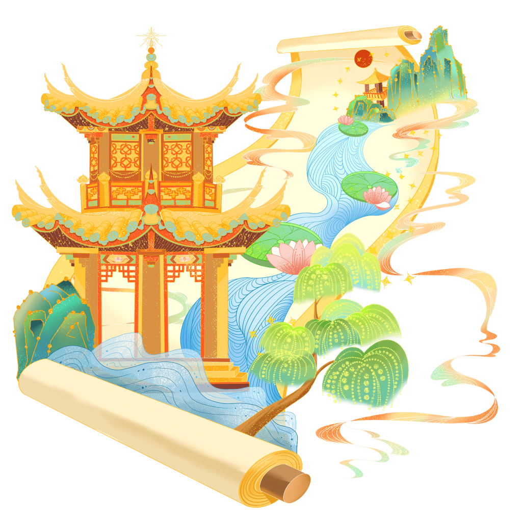 中国风-国潮园林画卷