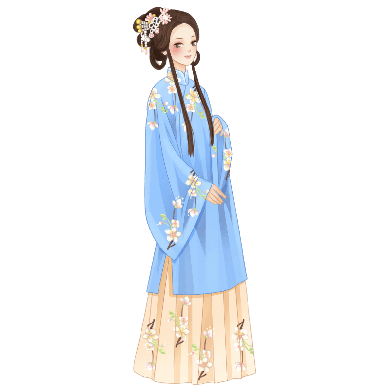 手绘-中国风汉服人物插画