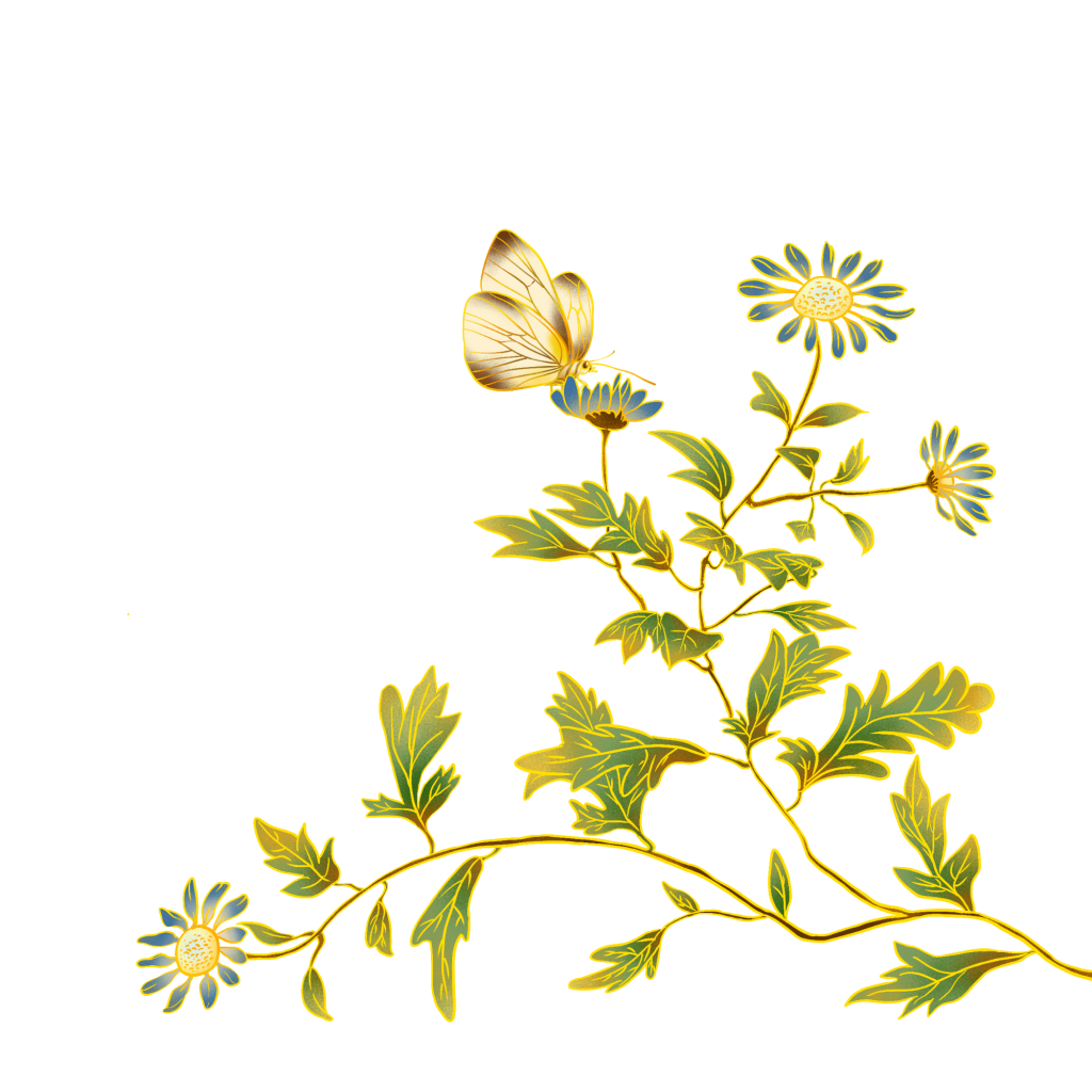 国潮插画-菊花