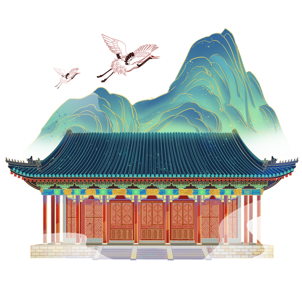 中国风建筑贴纸-大门