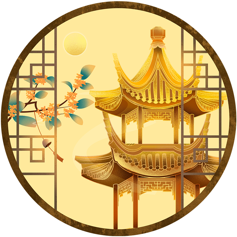 复古新颖国潮中国风-亭子