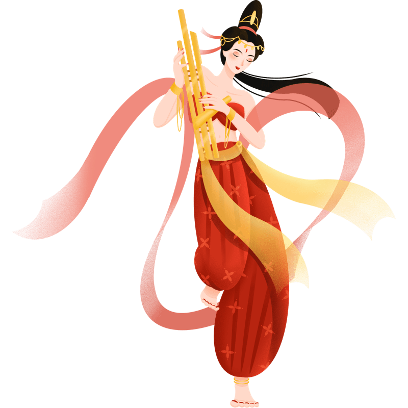 手绘风-管弦乐人物插画