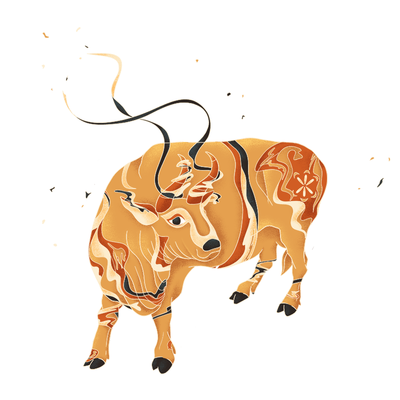 牛年-主题鎏金手绘牛