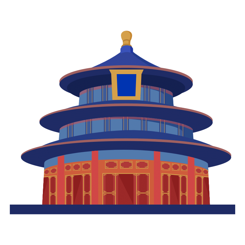 扁平中国风建筑-天坛