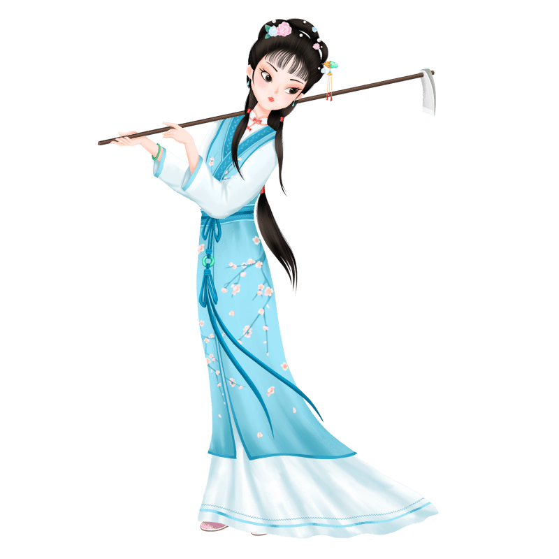 中国风插画耕作人物