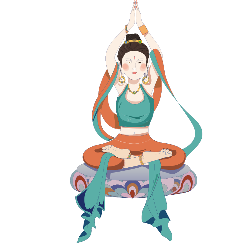 中国风敦煌人物插画