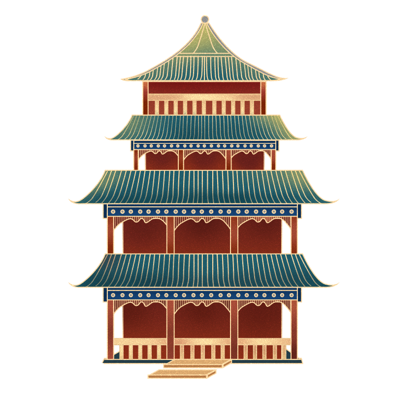 国潮古楼建筑