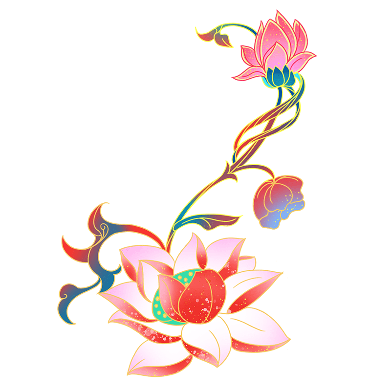 中国风荷花元素