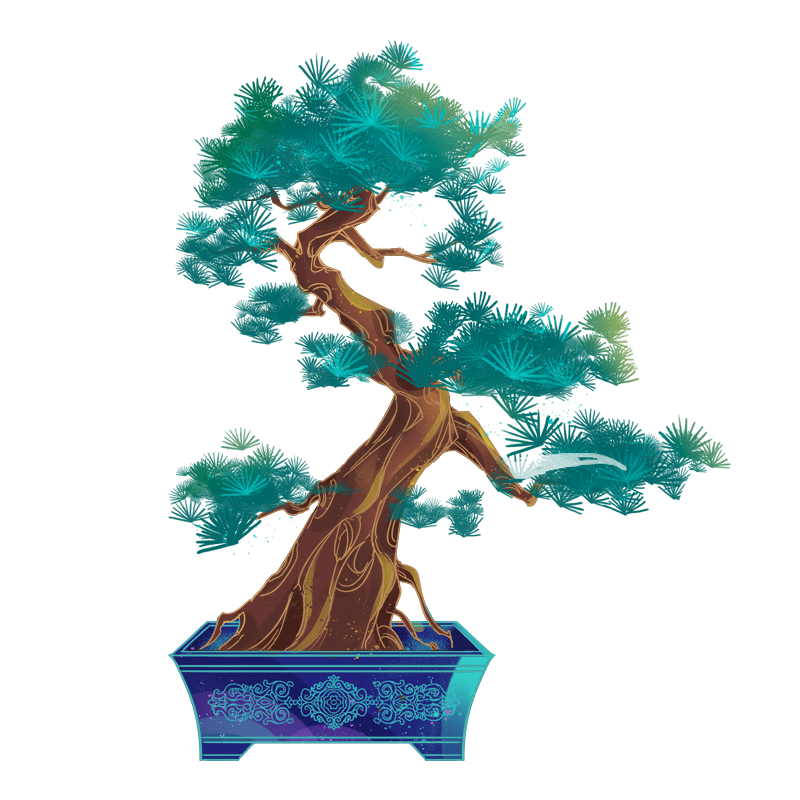 植物元素松树插画