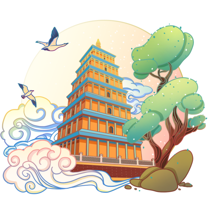 国潮中国风建筑-大雁塔
