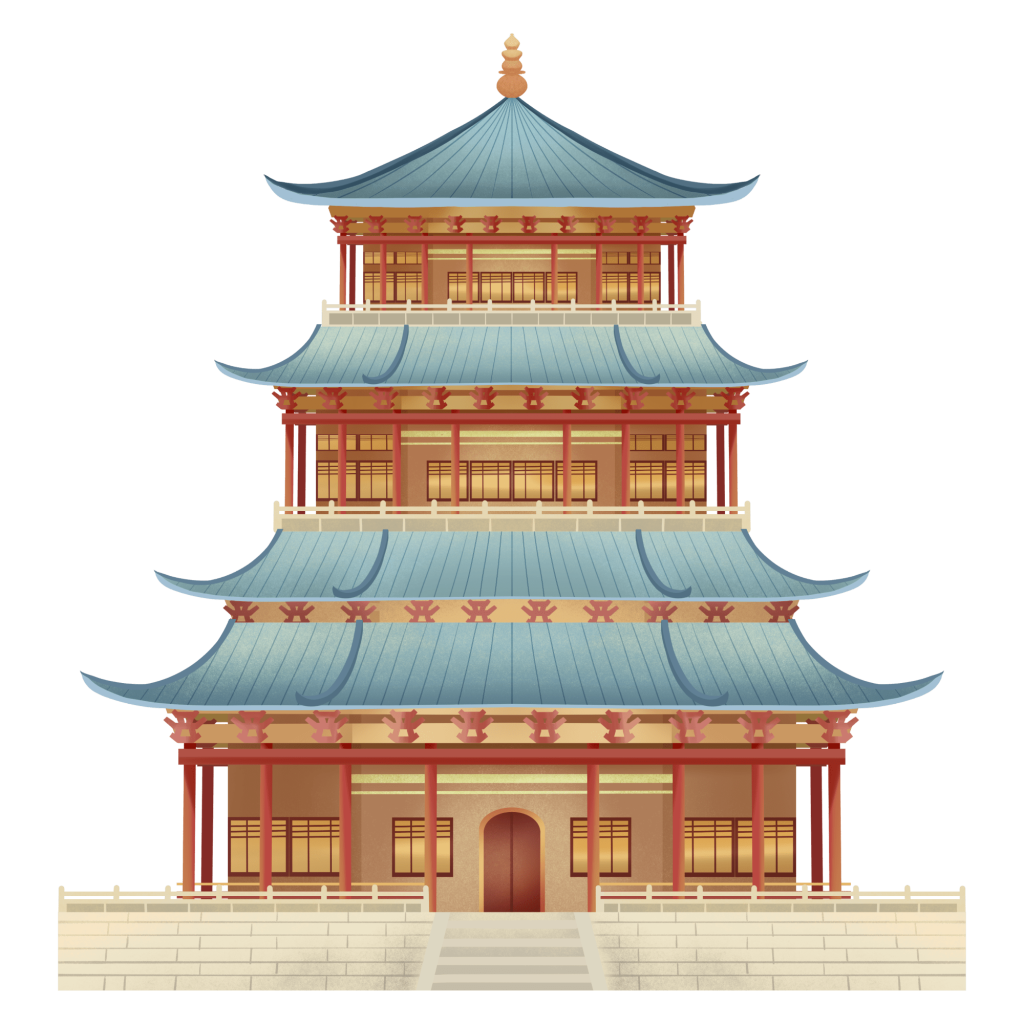 国潮古楼建筑素材