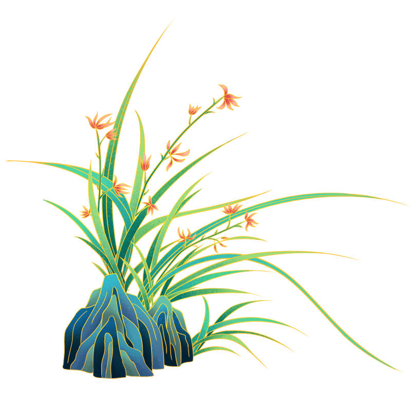 中国风植物元素兰花