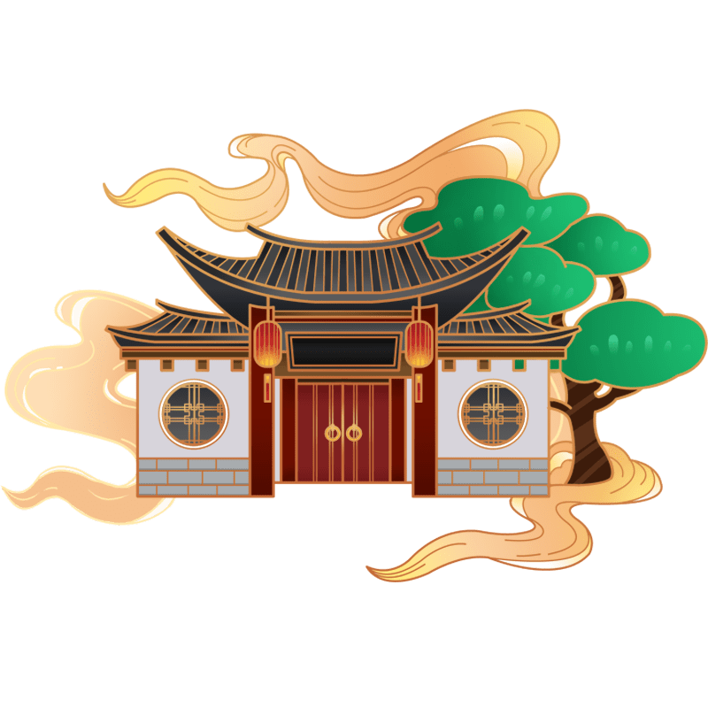 中国风-国潮建筑大门