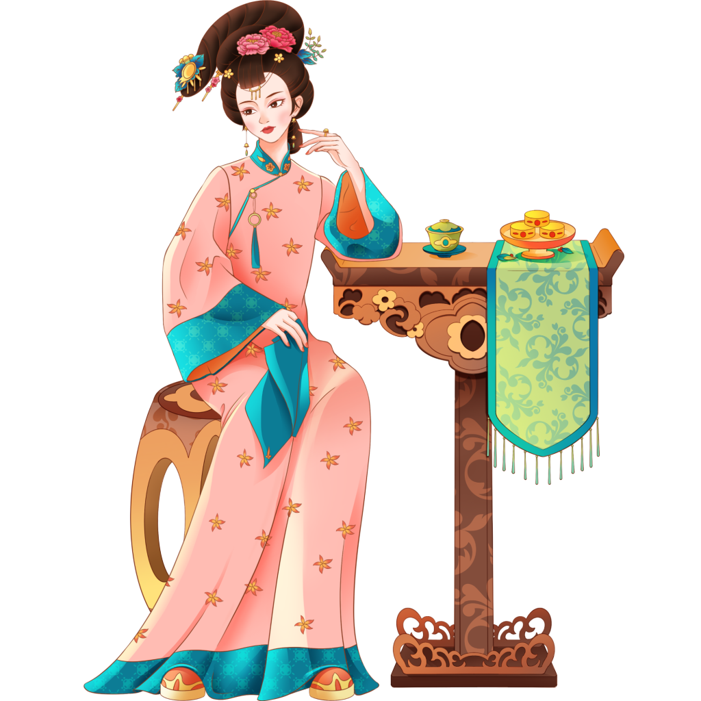 手绘-中国风汉服人物插画