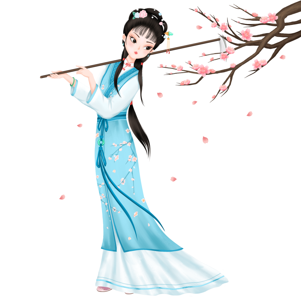 插画东方美学少女