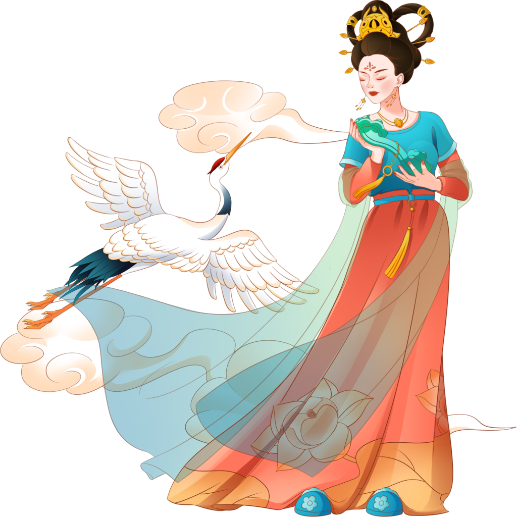 手绘-中国风汉服人物插画