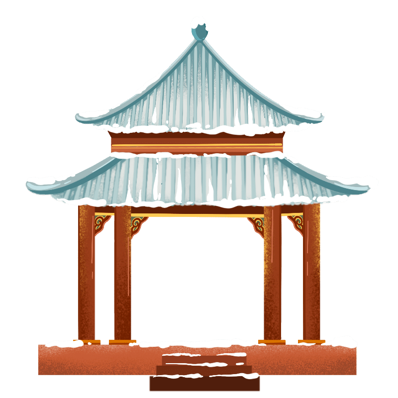 国潮凉亭建筑元素