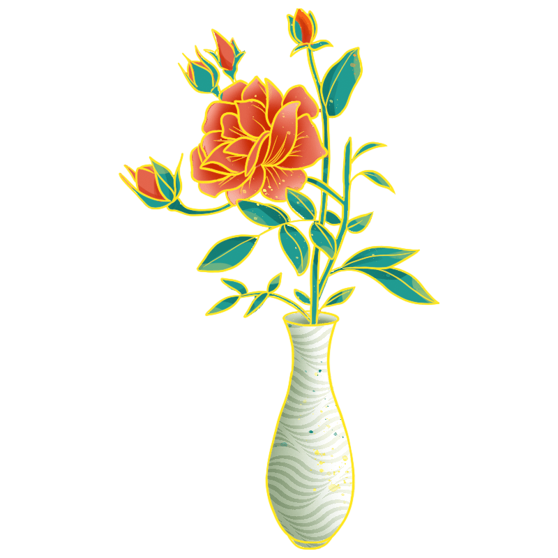 中国风植物花卉花瓶