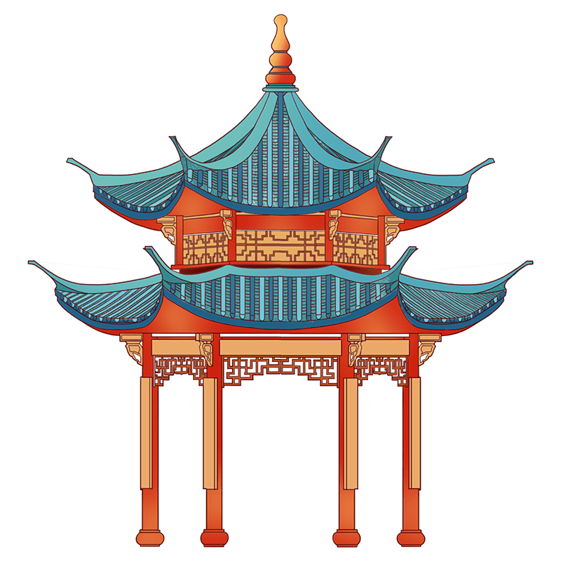 古楼建筑素材-亭子