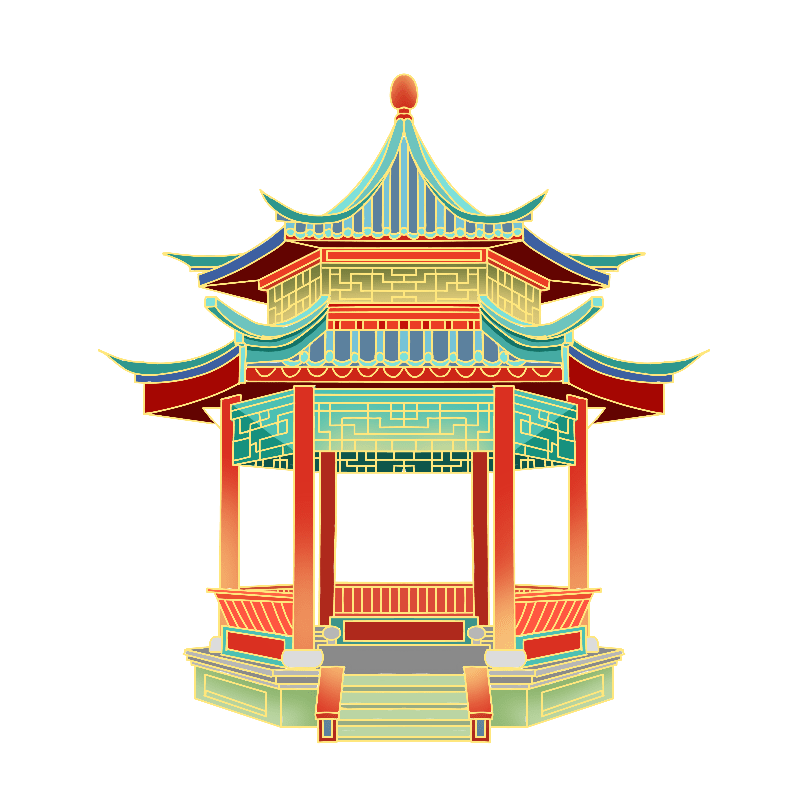 国潮古楼建筑亭子