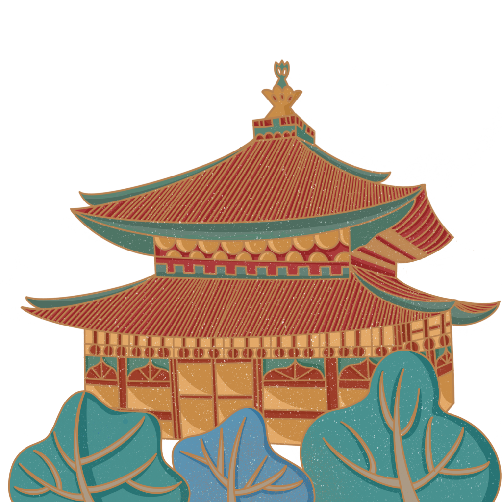 中国风古风建筑插画