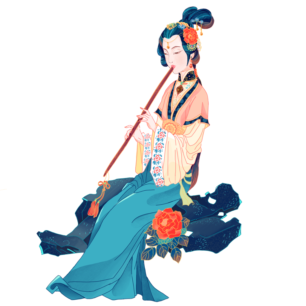 国潮汉服人物插画