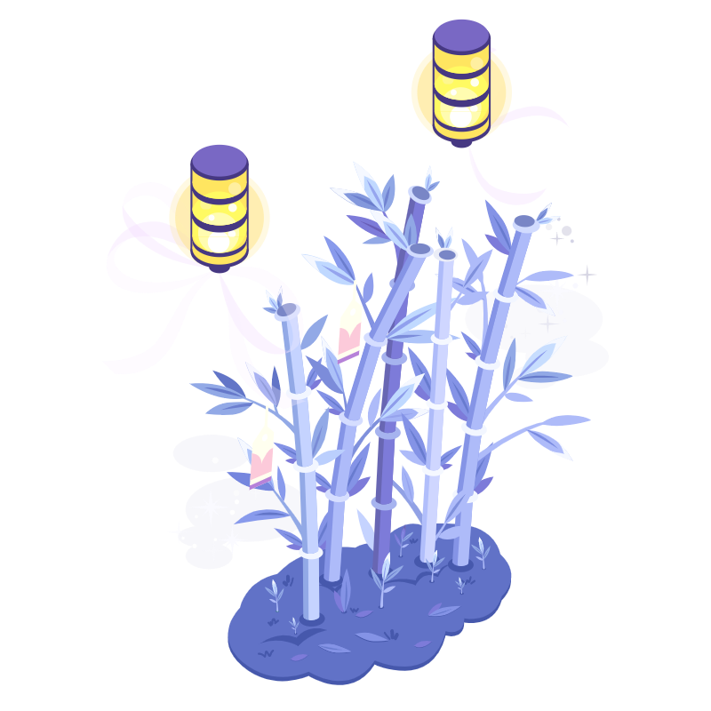 中国风竹子元素插画