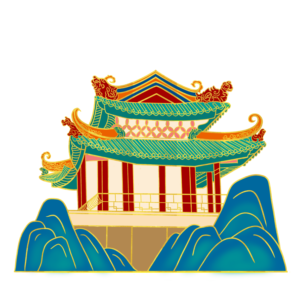 国潮风建筑古楼